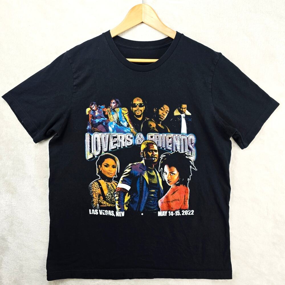 Lovers & Friends Las Vegas 2022 Concert Shirt XL Usher Lauryn Hill TLC Rap Tee